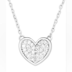 Elsie May Diamond Heart 16" Pendant Necklace (1/20 Ct. T.w.)in Sterling Silver